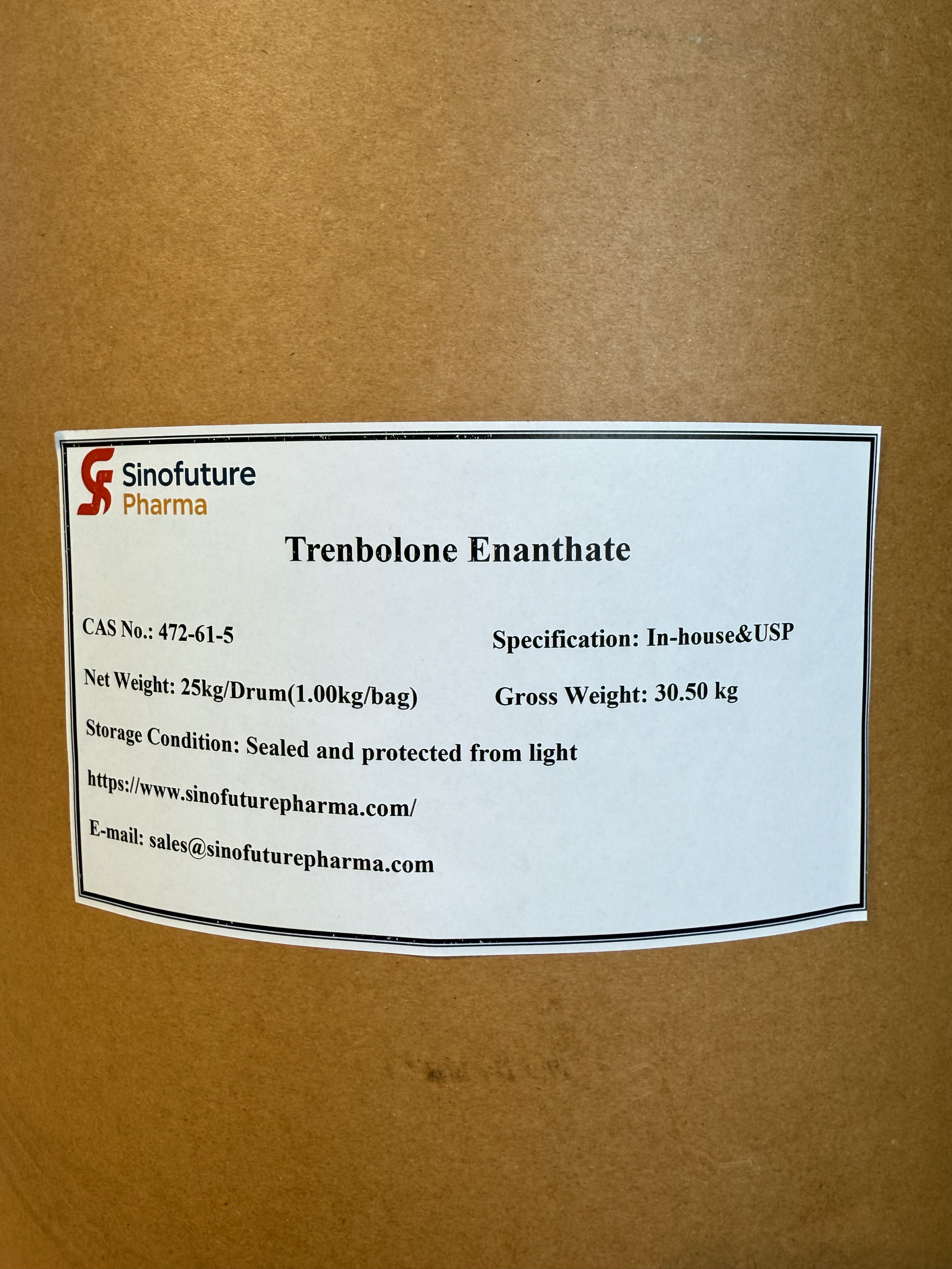 Trenbolon Enanthate CAS-nr. 10161-35-8 Fabrikant | SINOFUTURE PHARMA voorkeursleverancier